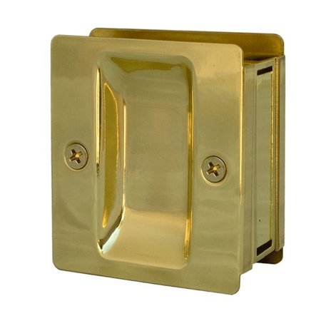 SURE-LOC HARDWARE Sure-Loc Hardware Square Pocket Door Pull, Passage Polished Brass DP711 3